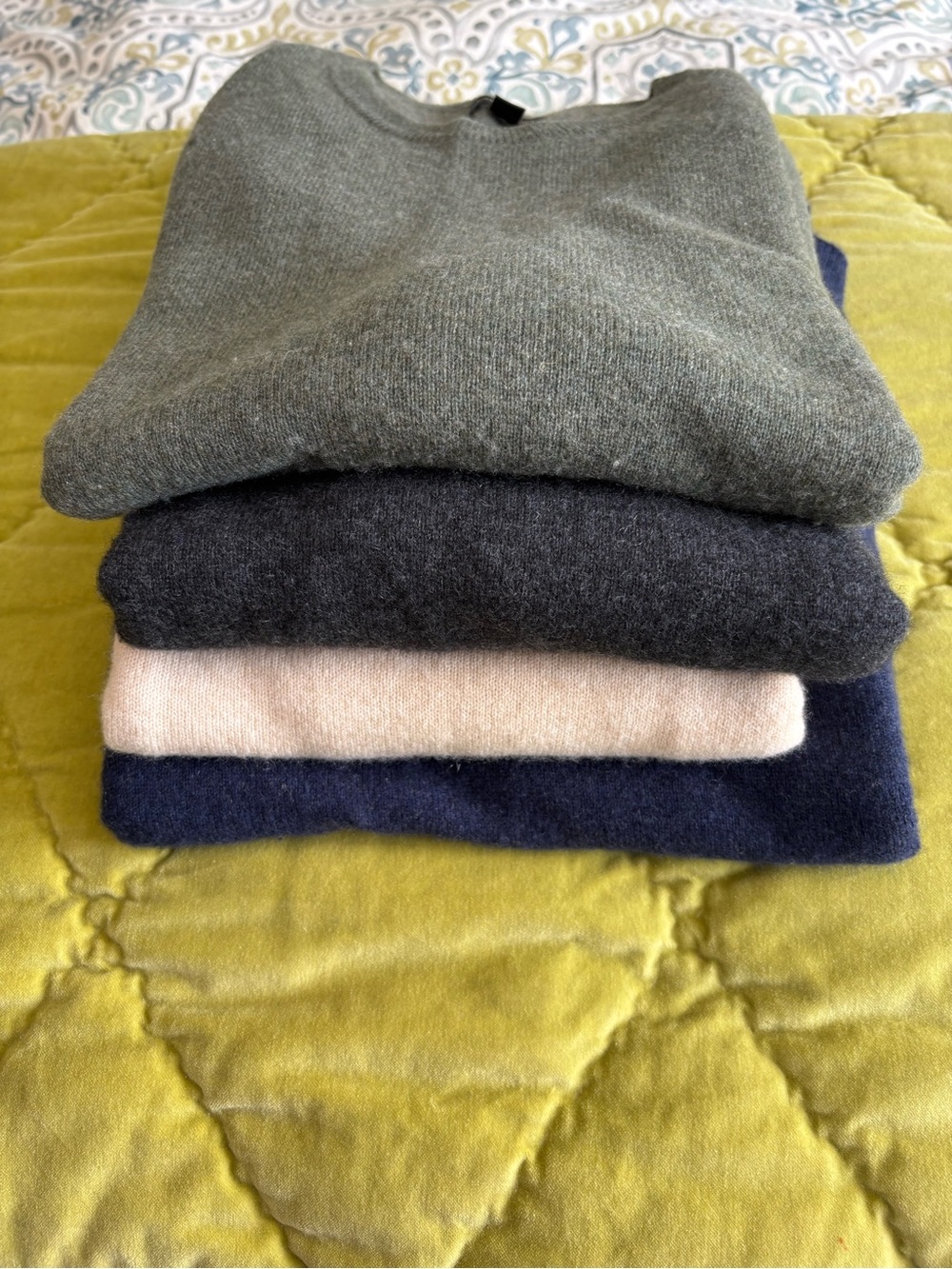 💯 Cashmere Club Room Navy Crewneck Pullover Sweaters Size L EC! Ret. $800